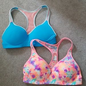 Bundle of 2 VS Pink Yoga Push Up sports bras